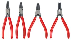 craftsman snap ring plier set, 4-pack, 7 inch, straight and curved pliers, stainless steel (cmmt98339)