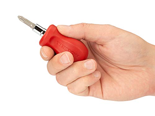 TEKTON 3-in-1 Stubby Phillips/Slotted Driver (#2 x 1/4 in., Red) | DMT17002