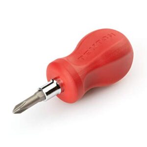 TEKTON 3-in-1 Stubby Phillips/Slotted Driver (#2 x 1/4 in., Red) | DMT17002