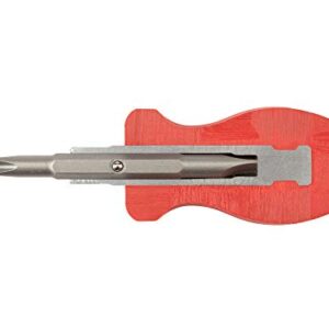 TEKTON 3-in-1 Stubby Phillips/Slotted Driver (#2 x 1/4 in., Red) | DMT17002