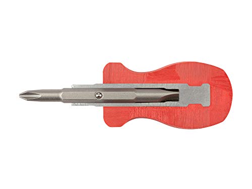 TEKTON 3-in-1 Stubby Phillips/Slotted Driver (#2 x 1/4 in., Red) | DMT17002