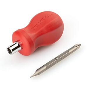 TEKTON 3-in-1 Stubby Phillips/Slotted Driver (#2 x 1/4 in., Red) | DMT17002