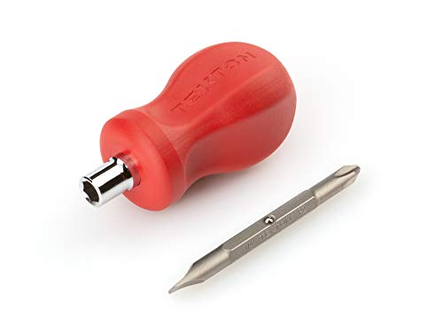 TEKTON 3-in-1 Stubby Phillips/Slotted Driver (#2 x 1/4 in., Red) | DMT17002