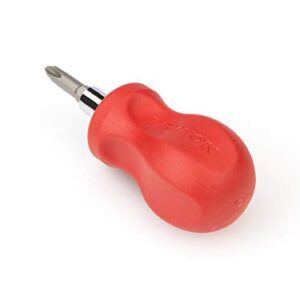 TEKTON 3-in-1 Stubby Phillips/Slotted Driver (#2 x 1/4 in., Red) | DMT17002