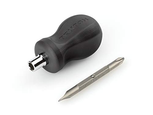 TEKTON 3-in-1 Stubby Phillips/Slotted Driver (#2 x 1/4 in., Black) | DMT13002