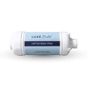 luxe bidet 4-in-1 filtration water filter, with pp cotton, ion filtration, and calcium salts for chlorine removal, with 1/2” ends designed to fit neo bidets