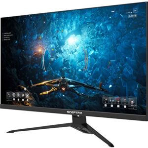 Sceptre 27-inch FHD 1080p IPS Gaming LED Monitor up to 165Hz 144Hz 1ms DisplayPort HDMI, FreeSync FPS RTS Build-in Speakers Gunmetal Black 2022 (E275B-FPT165)