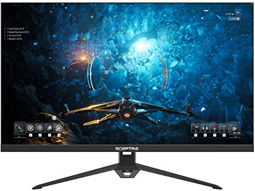 Sceptre 27-inch FHD 1080p IPS Gaming LED Monitor up to 165Hz 144Hz 1ms DisplayPort HDMI, FreeSync FPS RTS Build-in Speakers Gunmetal Black 2022 (E275B-FPT165)