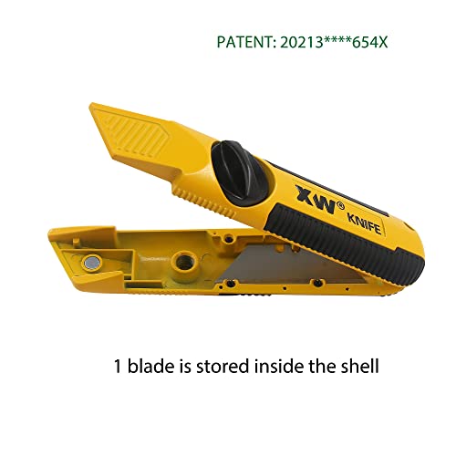 XW Fixed-Blade Utility Knife, Non-Retractable Heavy Duty Drywall Cutter, Extra 10 Blades Included,2-Pack