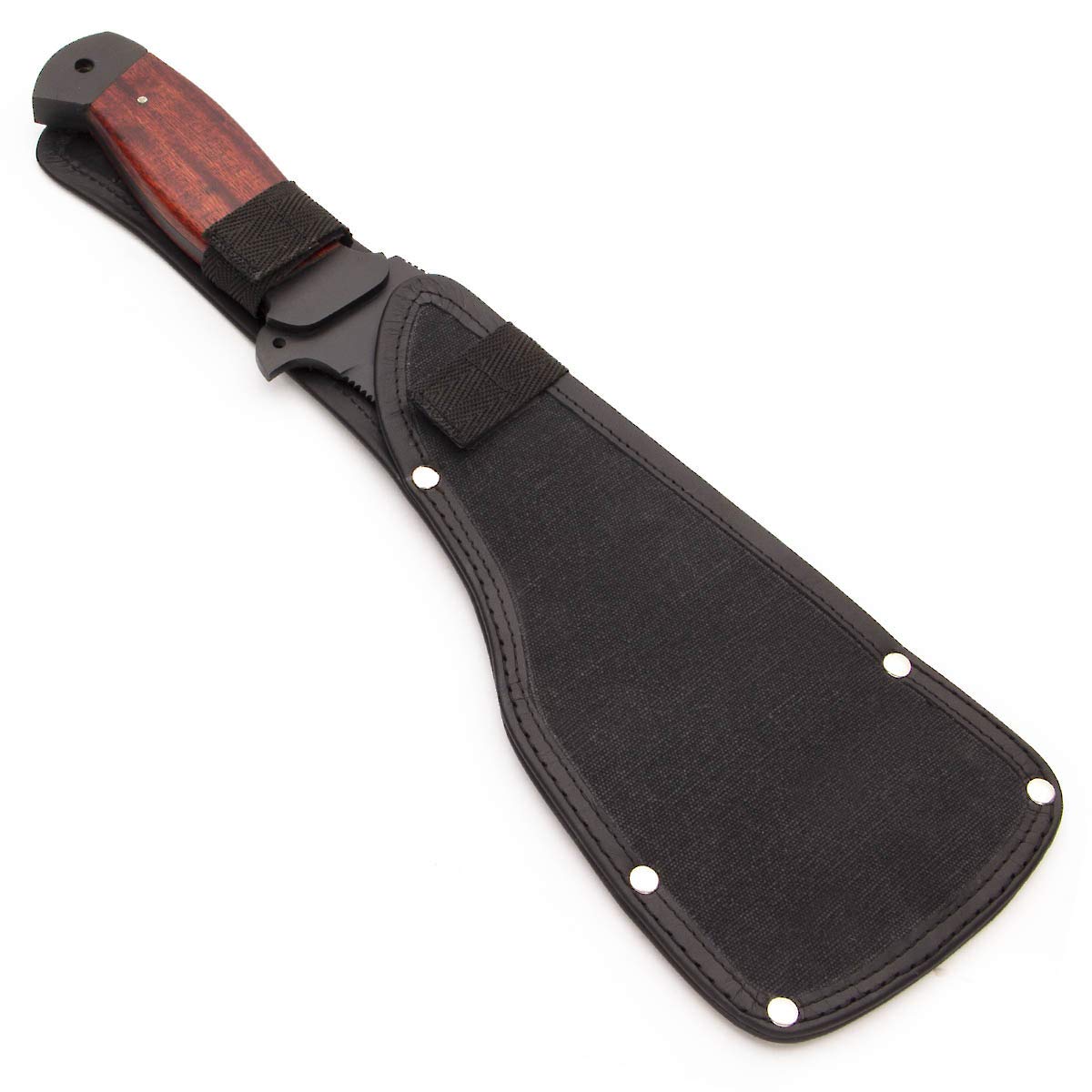 Windlass High Carbon Steel Spetsnaz Style Survival Machete Survival Hunting Chopper Knife with Leather Trim Nylon Sheath