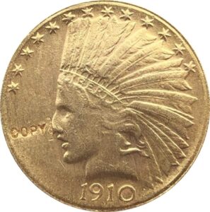 mkiopnm exquisite collection of commemorative coins gold plated 1910-d $10 gold indian half eagle coin copy us silver dollar commemorative collectible coin crafts