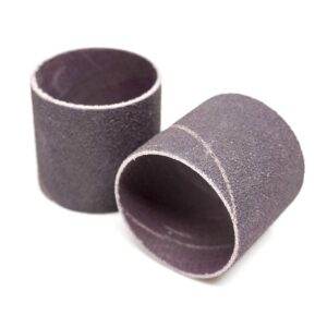 benchmark abrasives 1.5" x 1.5" aluminum oxide abrasive spiral bands for rotary tools, drum sleeves for sanding deburring blending polishing on metals plastic wood rubber (10 pack) - 60 grit