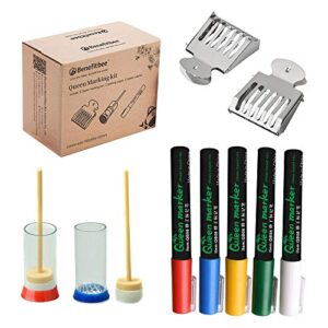 benefitbee queen bee marking kit queen bee markers 5 queen marker pens 2 queen bee marking bottles 2 queen cages for beekeeping supplies