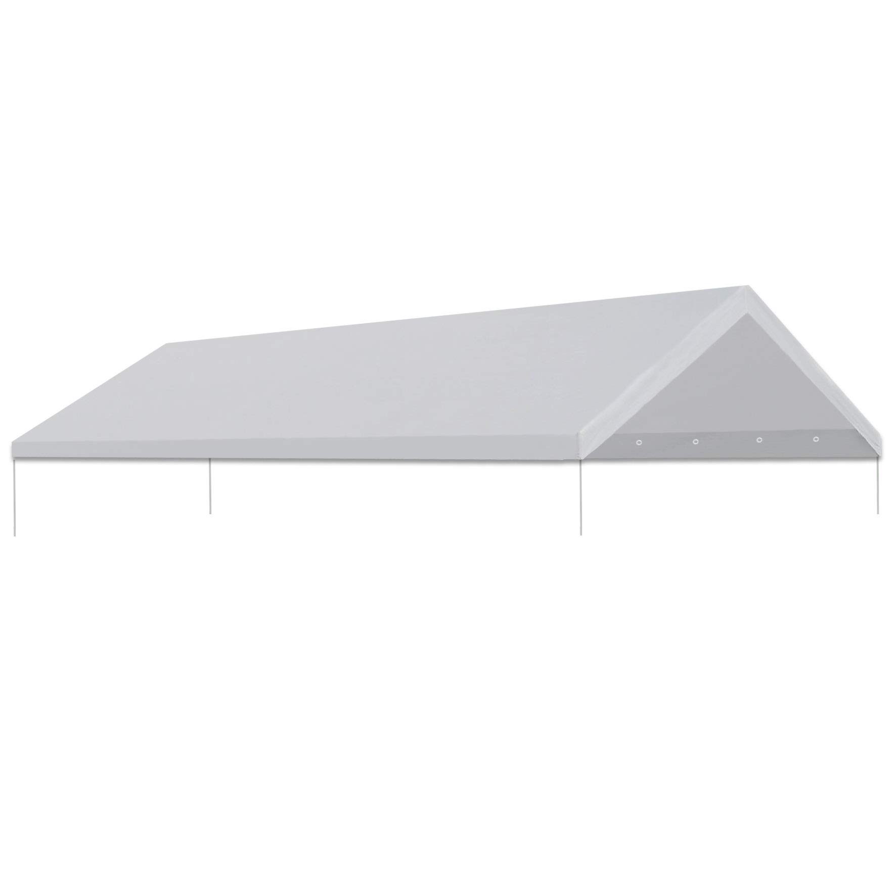 Strong Camel 10 x 20-Feet Carport Replacement Canopy Cover for Tent Top Garage Shelter Cover w Ball Bungees Waterproof (Only Cover, Frame is not Included) (10' x 20' with Edge)