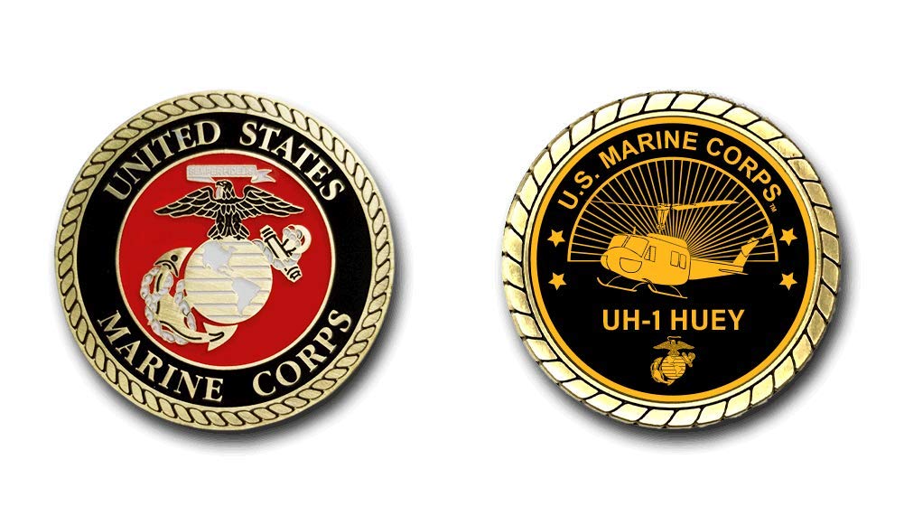 US Marine Corps UH-1 Huey Challenge Coin Officially Licensed