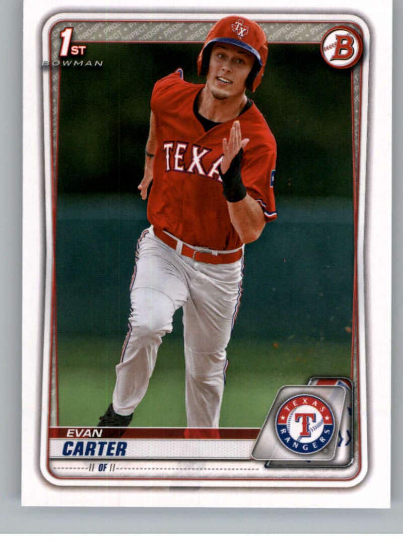 2020 Bowman Draft #BD-126 Evan Carter RC Rookie Texas Rangers Baseball Trading Card