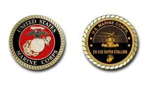 us marine corps ch-53e super stallion challenge coin officially licensed