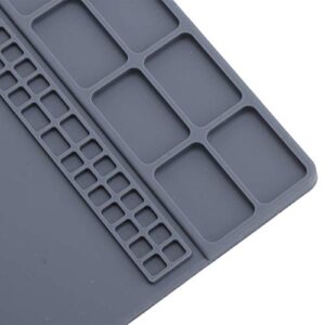 zjchao 9.8 x 13.8 Inch Electronics Repair Work Mat, Non-Slip Rubber Watch Repair Table Pad Watchmaker Maintenance Accessory for Watch Phone Laptop Electronic Repairs Gray