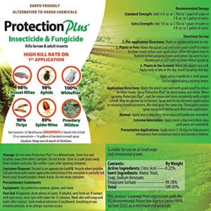 Eco-Safe Plant Protection, Broad Spectrum Insecticide, Fungicide, Miticide; Kill and Repel Mites, Whitefly, Aphids, Thrips, More; EPM Protection Plus 8 Oz Concentrate