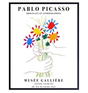 pablo picasso poster - 8x10 picasso wall art - pablo picasso prints - gallery wall art - bouquet of peace - flowers - museum poster