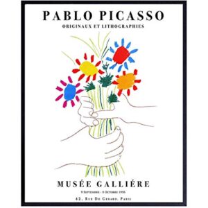 Pablo Picasso Poster - 8x10 Picasso Wall Art - Pablo Picasso Prints - Gallery Wall Art - Bouquet of Peace - Flowers - Museum Poster