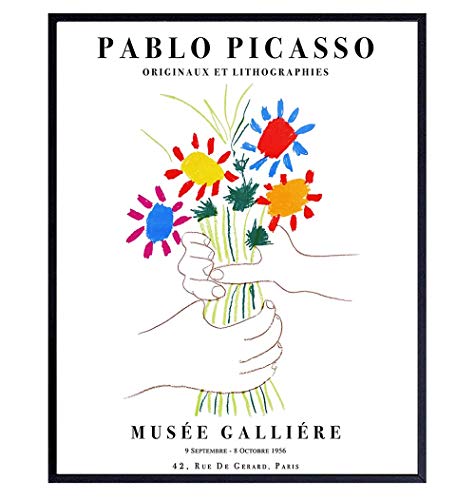 Pablo Picasso Poster - 8x10 Picasso Wall Art - Pablo Picasso Prints - Gallery Wall Art - Bouquet of Peace - Flowers - Museum Poster