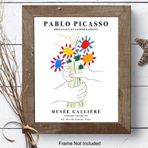 Pablo Picasso Poster - 8x10 Picasso Wall Art - Pablo Picasso Prints - Gallery Wall Art - Bouquet of Peace - Flowers - Museum Poster