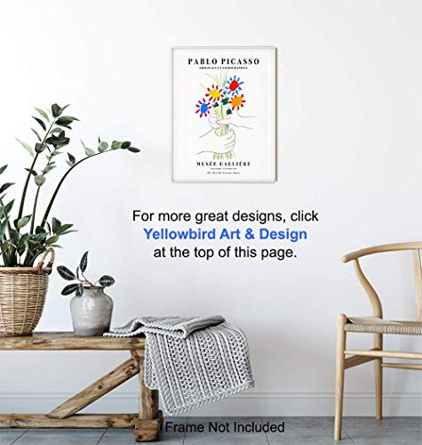 Pablo Picasso Poster - 8x10 Picasso Wall Art - Pablo Picasso Prints - Gallery Wall Art - Bouquet of Peace - Flowers - Museum Poster