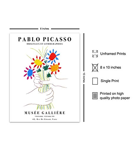 Pablo Picasso Poster - 8x10 Picasso Wall Art - Pablo Picasso Prints - Gallery Wall Art - Bouquet of Peace - Flowers - Museum Poster