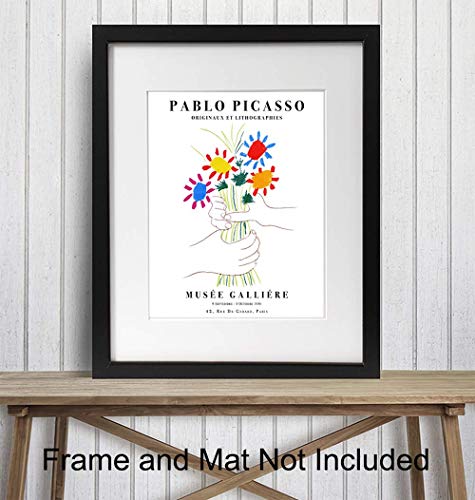 Pablo Picasso Poster - 8x10 Picasso Wall Art - Pablo Picasso Prints - Gallery Wall Art - Bouquet of Peace - Flowers - Museum Poster