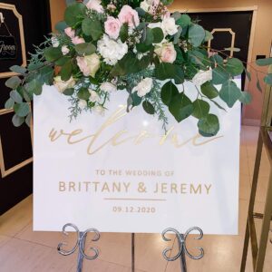 Wedding Welcome Sign White Acrylic Elegant Wedding Sign for Wedding Signs, Welcome Sign Wedding Decor Sign Gold and White