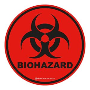 ignixia biohazard sign decals (pack of 10) round stickers for hospitals, labs, and industrial use universal biohazard symbol