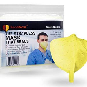 Strapless Large Yellow ReadiMask Respirator 10-Pack