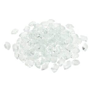 stanbroil 10-pound fire glass - 1/2 inch polygon fire glass for fireplace fire pit and landscaping, crystal