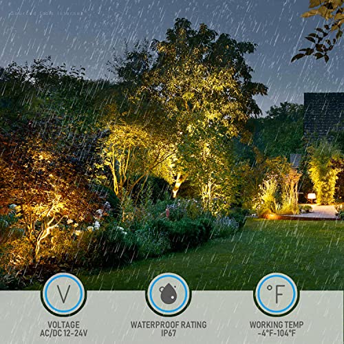 LEONLITE 6W Well Lights Landscape LED In Ground Outdoor, Shielded Top, Low Voltage 12-24V AC/DC, IP67 Waterproof Aluminum in-Grade Up Lighting for Trees, CRI 90 3000K, Oil Rubbed Bronze, Pack of 6