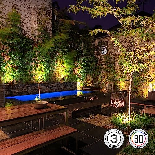 LEONLITE 6W Well Lights Landscape LED In Ground Outdoor, Shielded Top, Low Voltage 12-24V AC/DC, IP67 Waterproof Aluminum in-Grade Up Lighting for Trees, CRI 90 3000K, Oil Rubbed Bronze, Pack of 6