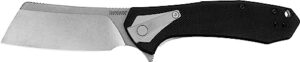 kershaw bracket pocketknife, 3.4" 8cr13mov stainless steel cleaver blade, assisted one-handed flipper opening, folding edc, frame lock,black