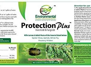 Eco-Safe Plant Protection, Broad Spectrum Insecticide, Fungicide, Miticide; Kill and Repel Mites, Whitefly, Aphids, Thrips, More; EPM Protection Plus 32 concentrated ounces