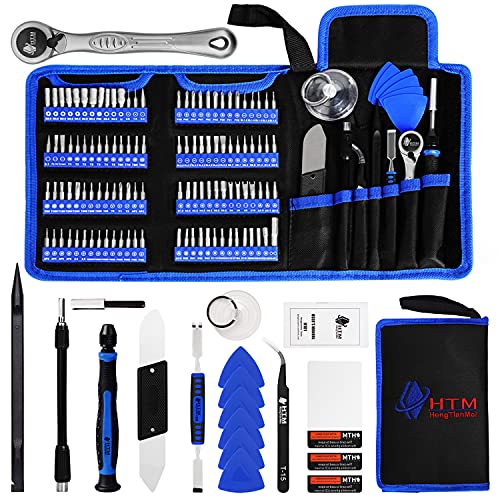 HengTianMei Precision Screwdriver Set with Ratchet Wrench 126 in 1 Screwdriver Magnetic Screwdriver Kit Professional Electronics Repair Tool Kit for Repair Computer, PC, Laptop, Xbox (H101)