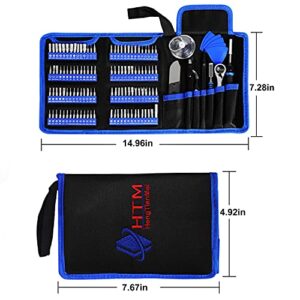 HengTianMei Precision Screwdriver Set with Ratchet Wrench 126 in 1 Screwdriver Magnetic Screwdriver Kit Professional Electronics Repair Tool Kit for Repair Computer, PC, Laptop, Xbox (H101)