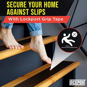 Lockport Grip Tape 2-Pack – Heavy Duty Anti Slip Tape with 80 Grit Traction – 4 in x 50 ft of Waterproof, Oil & UV-Resistant, Grip Tape for Stairs, Treads, & Ramps – Non Slip Tape