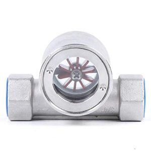 3/4" npt stainless steel 304 sight water flow indicator with impeller 362psi 2.5mpa