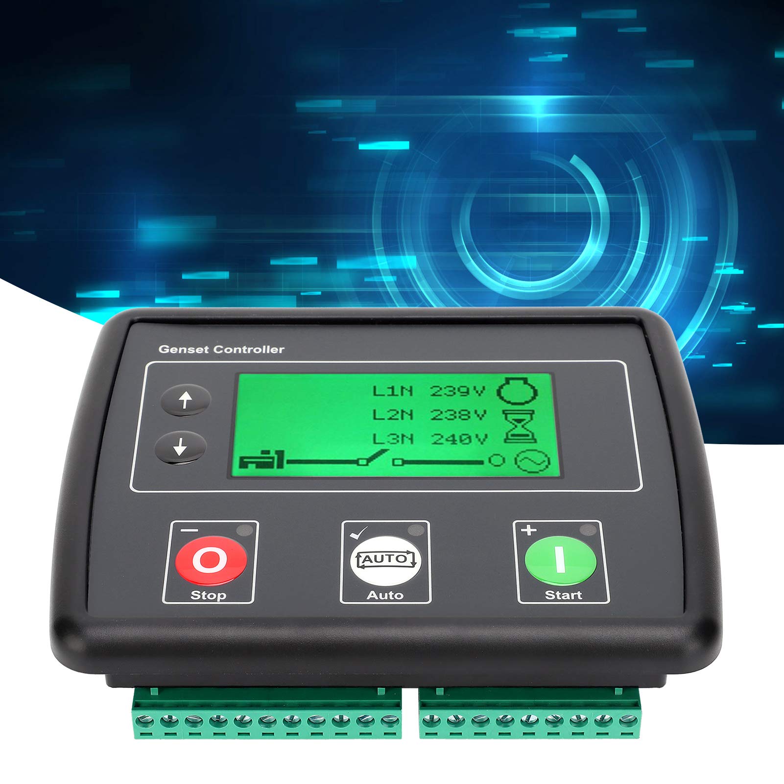 Eujgoov Auto Mains Failure Control Module Generator Controller Self-Starting LCD Protection Controller DSE4520 Industrial Supplies