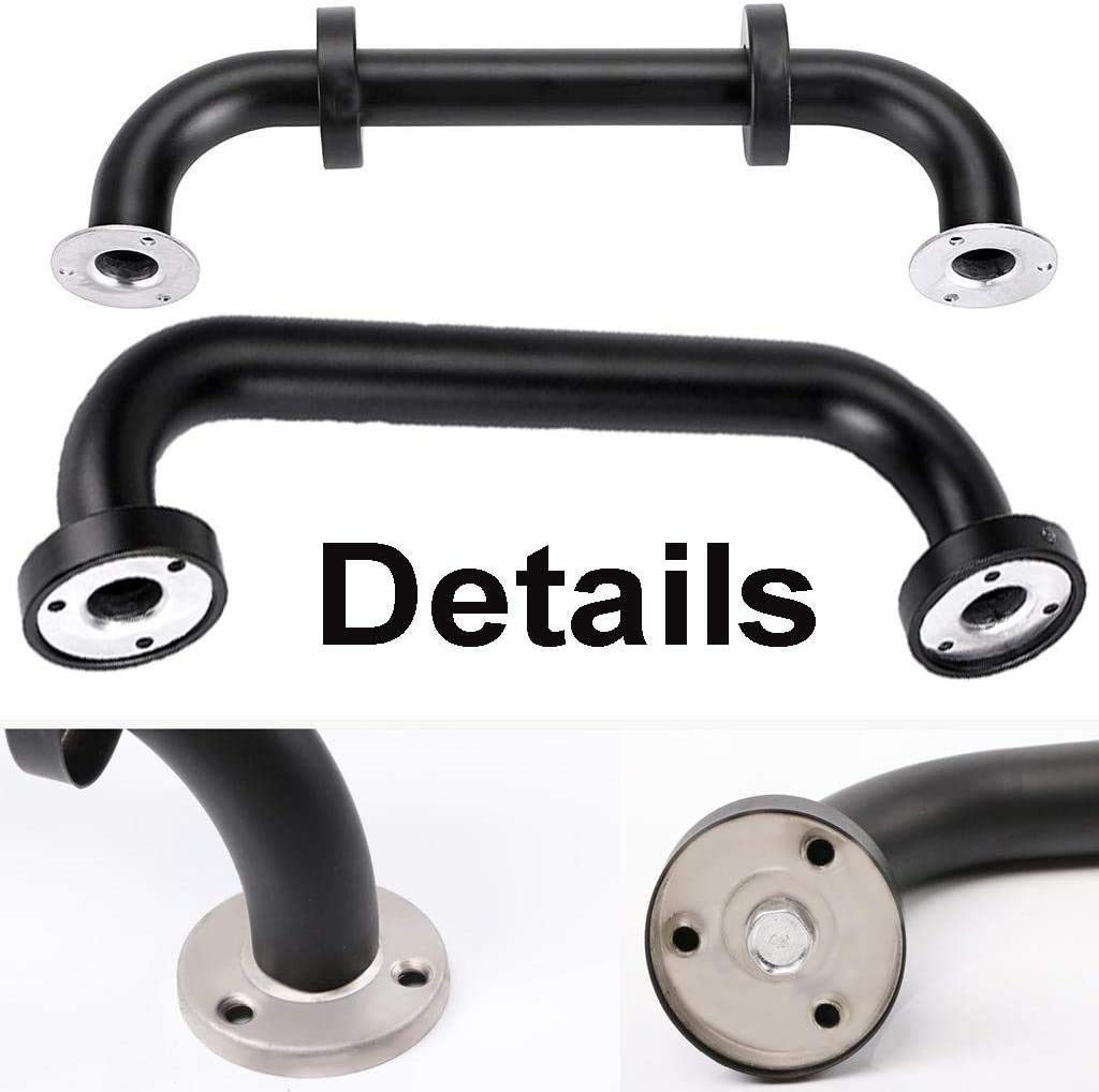 2 Pack 16 Inch Matte Black Shower Grab Bar,ZUEXT Stainless Steel Wall Mount Safety Grab Bar Handle,Bathroom Balance Bar, Safety Hand Rail Support - Handicap, Elderly, Injury, Senior Assist Bath Handle