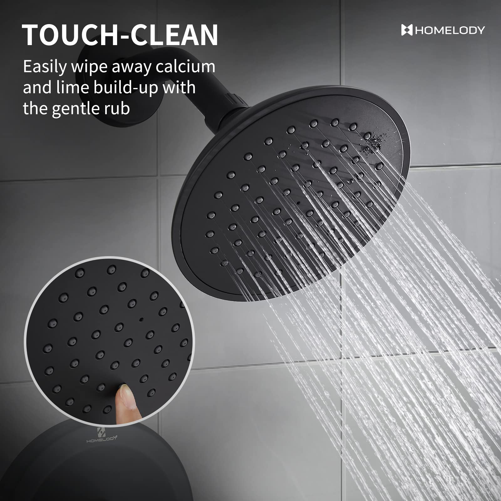 HOMELODY Shower System Black Shower Faucet Set (Valve Included) 6-Inch Shower Faucet & Bathtub Faucet with Diverter, Tub and Shower Faucet Combo, Shower Faucets Sets Complete, Matte Black