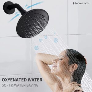 HOMELODY Shower System Black Shower Faucet Set (Valve Included) 6-Inch Shower Faucet & Bathtub Faucet with Diverter, Tub and Shower Faucet Combo, Shower Faucets Sets Complete, Matte Black