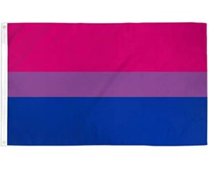 bisexual pride flag (3x5 feet) - vivid color and fade proof - canvas header and double stitched