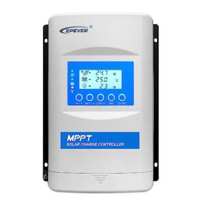 epever mppt solar charge controller 40a 12/24/36/48v auto solar panels max pv 150v common negative ground solar regulator led & lcd display for gel sealed flooded lithium type (xtra4415n)