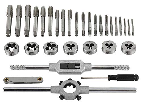 Toolly 32pcs Tap and Die Set, Metric Hardened Steel Tool Set, Essential Threading & Rethreading Tool with Storage Case Perfect for Auto and Machinery Repair