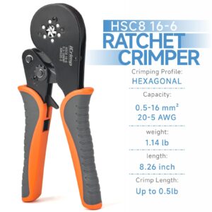 iCrimp Hexagonal Ratchet Crimper for End Sleeves and Ferrules 0.5-16mm2 AWG 20-5